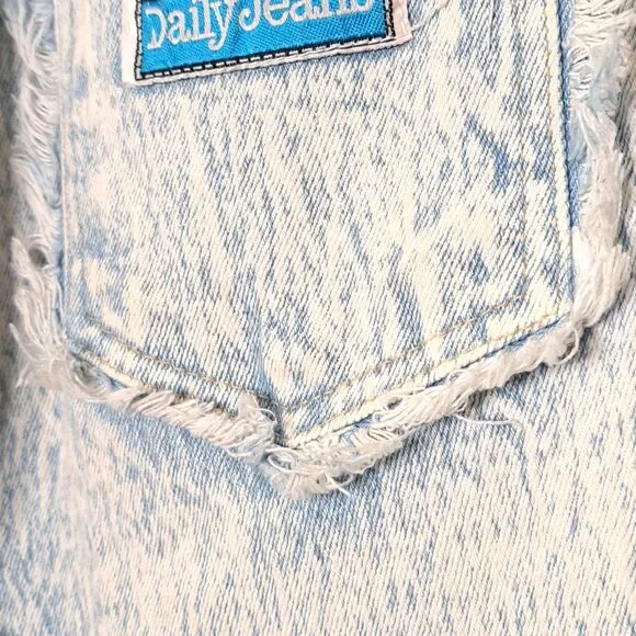 Vintage 90s Anti-Basic X Daily Jeans Size 9/10 Acid Wash Distressed High Rise - Picture 15 of 16